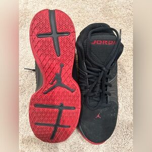 Jordan Black and Red Athletic Shoes